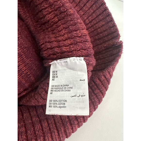 Sun + Stone Shawl Collar Sweater Color Red, Large, 100% Cotton - Picture 7 of 9